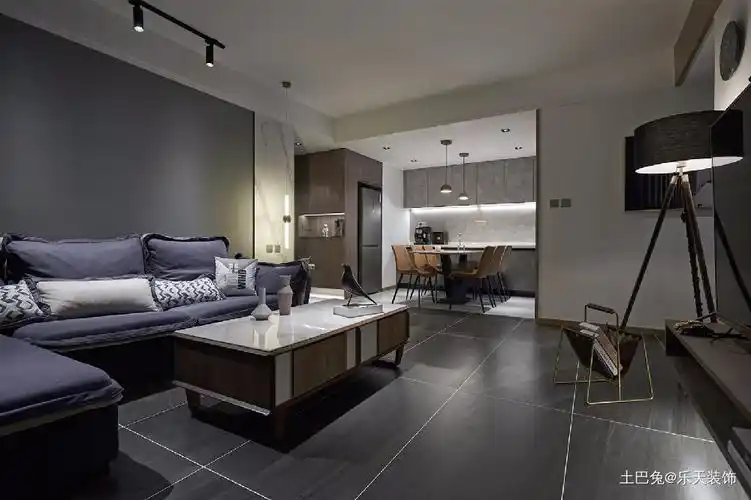 黑白灰的精致北欧风130平三居室客厅北欧极简客厅设计图片赏析