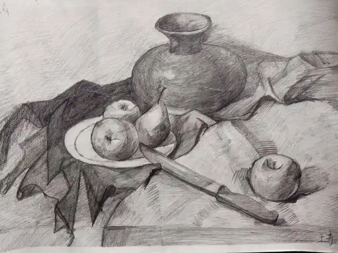 东江初中九年级美术特长生素描展示