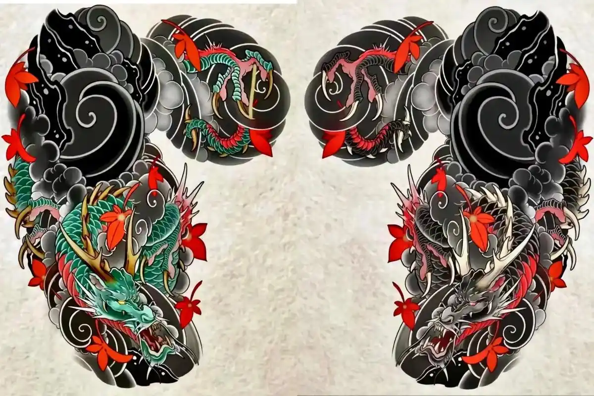 想纹就纹 #手稿分享 #半甲#龙 #tattoo - 抖音