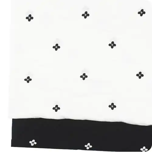 黑白四叶草雪纺印花布破卡平纹缎印花春女装吊带裙衬衣裤子面料