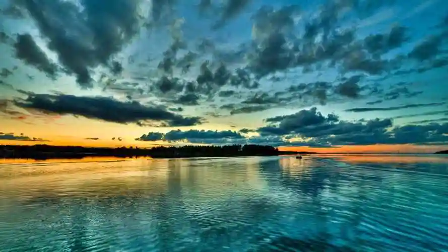 漂亮的蓝色日落4k背景 风景电脑壁纸 - like壁纸网