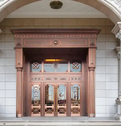 豪华别墅进户铜大门真铜门纯铜门紫铜铜门生产定做全国铜艺加工