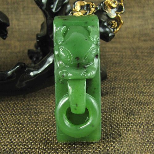 新疆和田貔貅皮带扣天然玉石男士腰佩菠菜绿腰其他