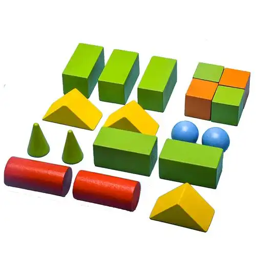 几何体图形教具积木认立体正方体长方体三棱柱一年级数学圆片数数