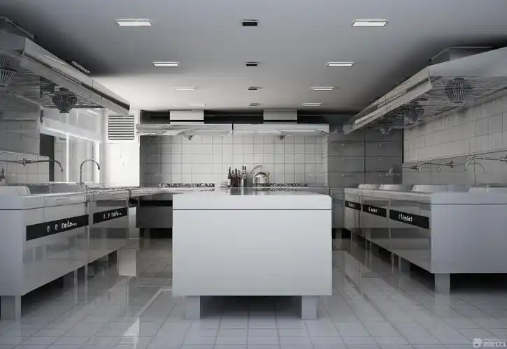 饭店厨房整体橱柜装修样板间大全_设计456装修效果图