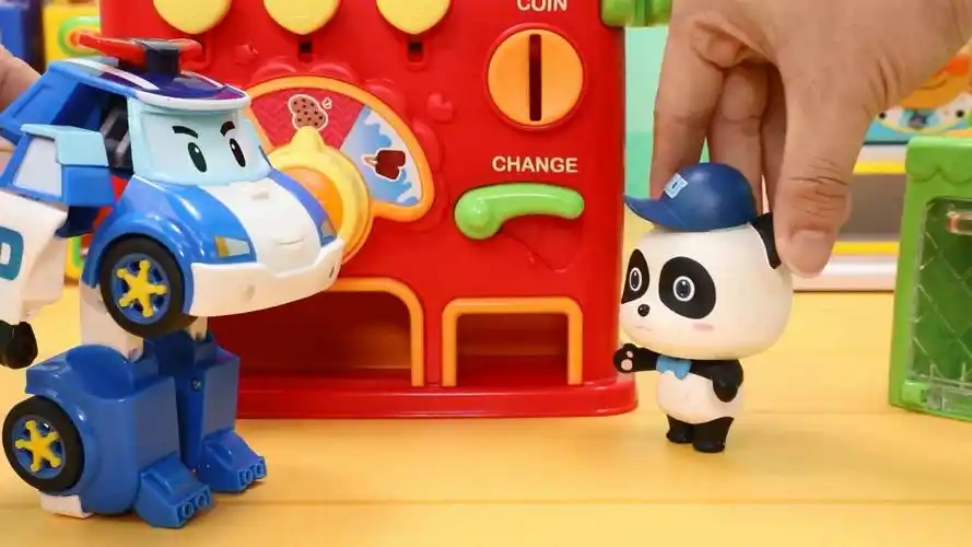 宝宝巴士玩具,神奇的售货机,能变出各种神奇的美食