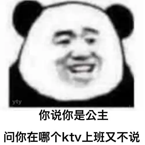 yty你说你是公主问你在哪个ktv上班又不说熊猫头骂人怼人表情包斗图斗