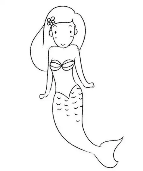 分步简笔画美人鱼简笔画7幅美丽的美人鱼的简笔画画法图片教我画