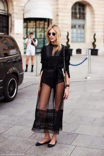 夏天将要流行的透明裙:辐射开叉,圈圈筒,斑点蛋糕,落花长裙