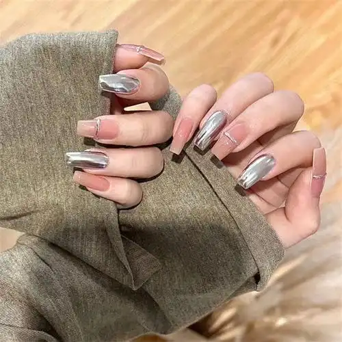 跳色网红风美甲图片