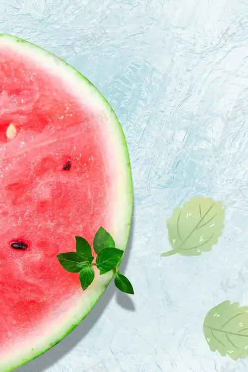 夏日水果西瓜红色清新背景