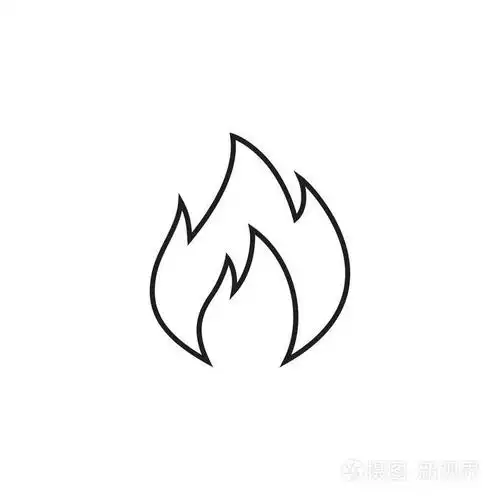 火焰线性图标在一个平面设计黑色的颜色.矢量插图 eps10