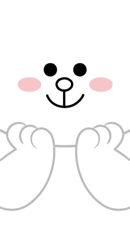 可爱白色小兔手机平铺壁纸