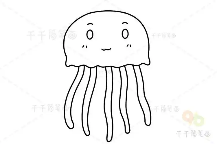 海底世水母鱼简笔画