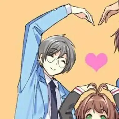 卡通三人头像两女一男