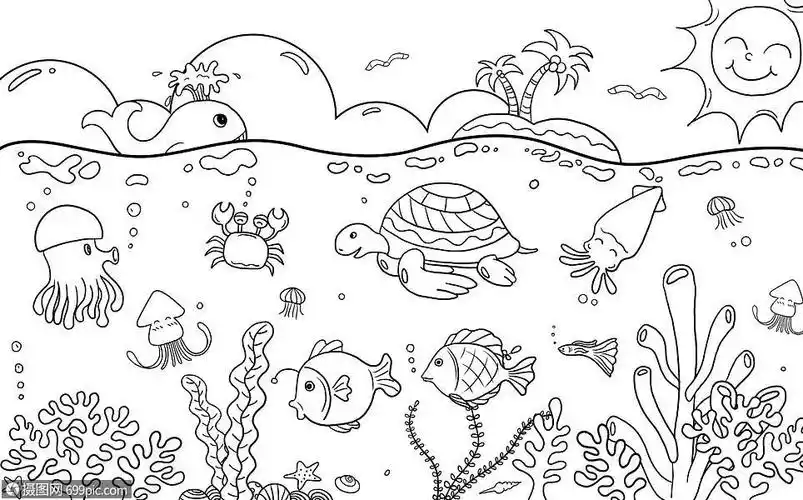 海洋封面设计简笔画