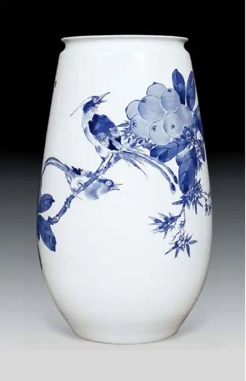 瓷瓶《花鸟》-当代陶瓷艺术家-图片
