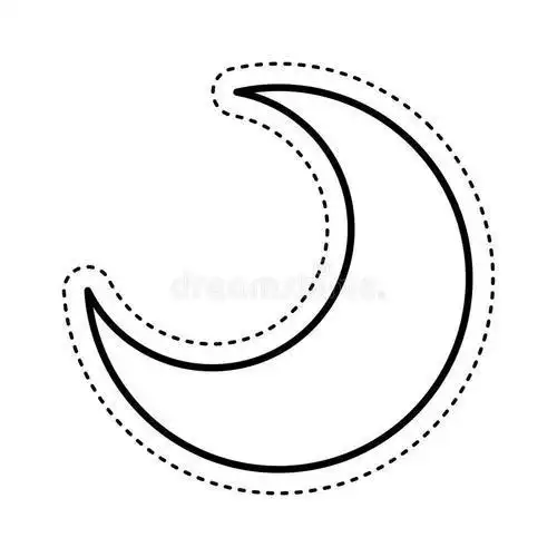 月亮剪影中树的简笔画