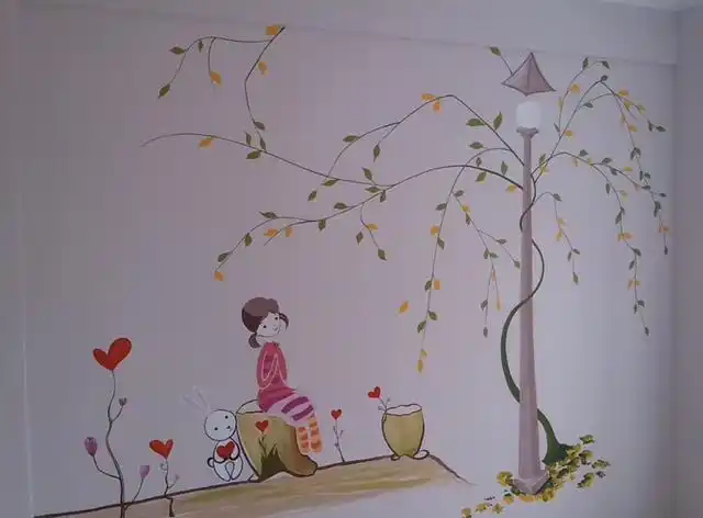 北京手绘墙丨简约墙绘不好看?别逗了,这3幅简约又不简单