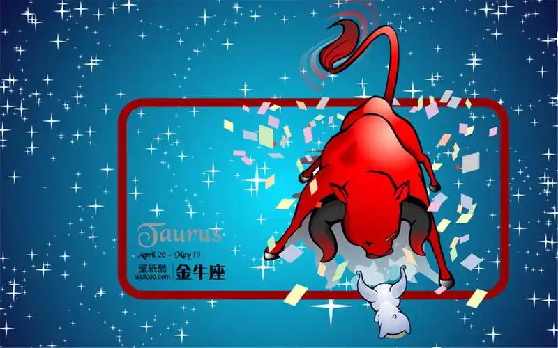 星空背景的唯美十二星座卡通系列桌面壁纸高清(1)