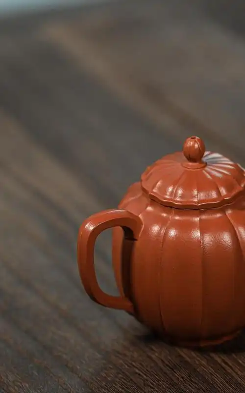 宜兴紫砂壶陈伟纯手工宫灯原矿朱泥180cc