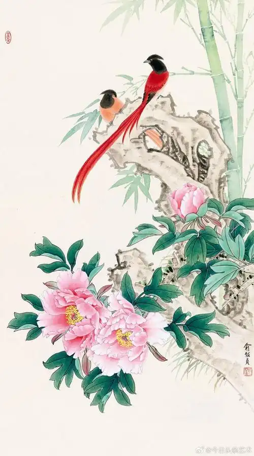 俞致贞工笔花鸟画__财经头条