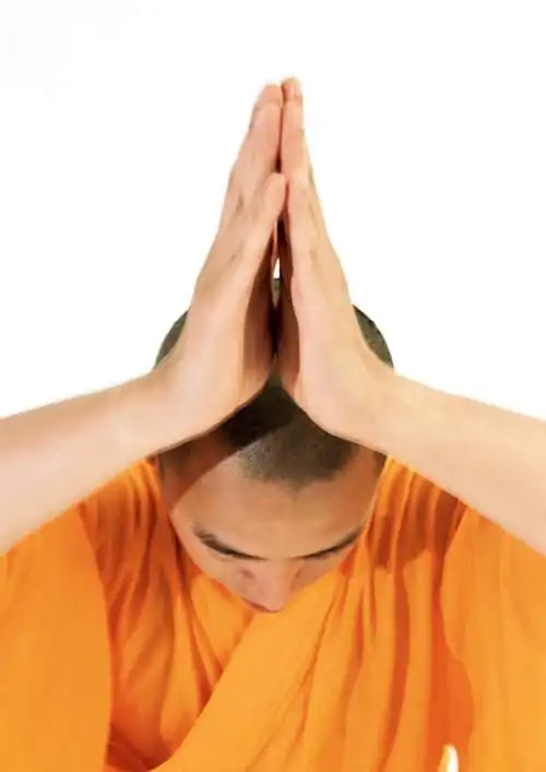 男性,低头,祈祷,双手合十,站着,摄影,影棚,感谢,袈裟,合十礼,合掌礼