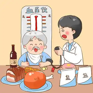 卡通漫画手绘全国高血压日插画正在量血压的医患png素材