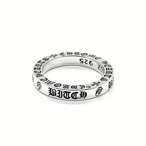 chromehearts克罗心3mm舌头条戒小戒指