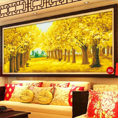 黄金满地满绣风景十字绣线绣大幅客厅简约现代十字绣套件