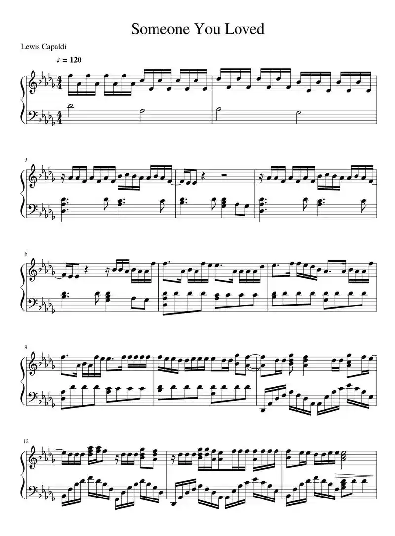 someone you loved96.#钢琴谱分享 - 抖音