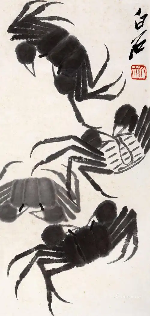 *0068 螃蟹 镜心 水墨纸本