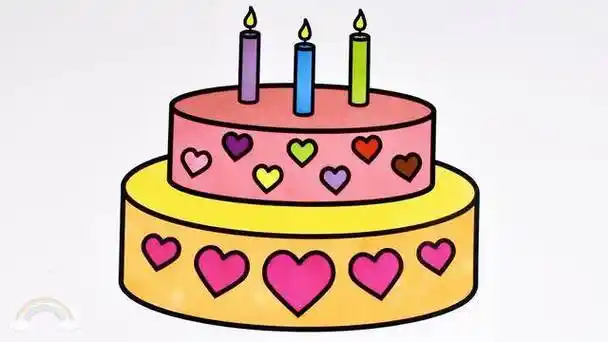生日蛋糕简笔画 生日蛋糕简笔画带颜色