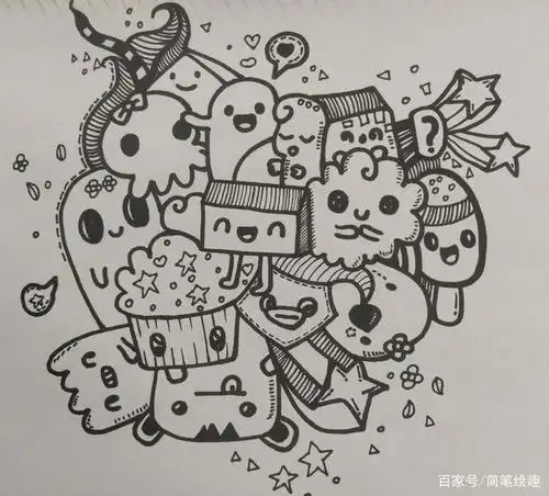 创意线描装饰简笔画(简笔画图片大全) -【爱个性】