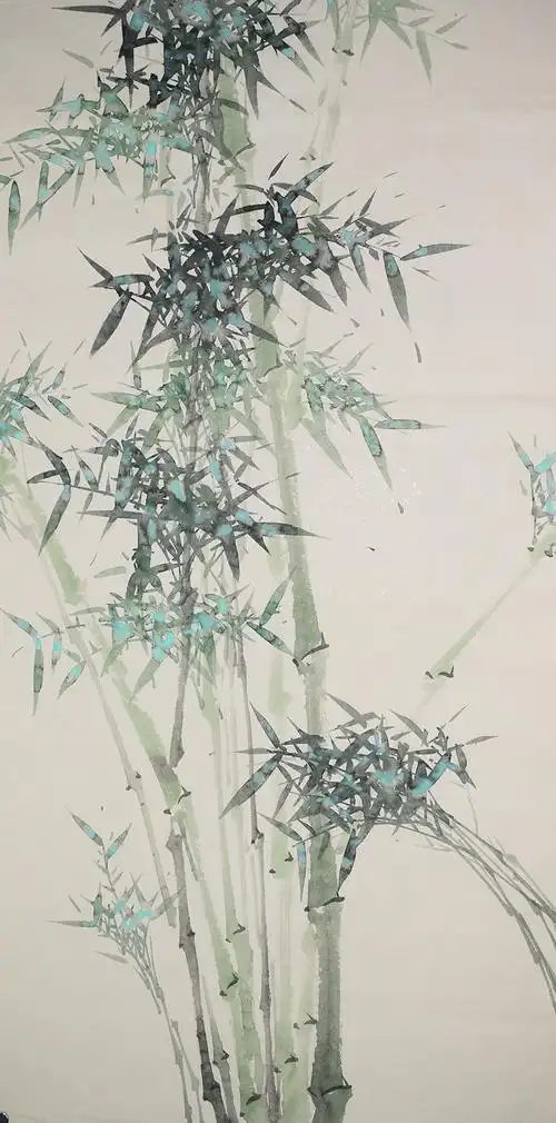 许老师1现代画家写意画四尺竹子