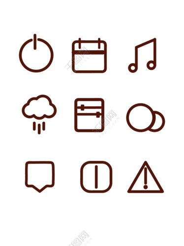 首页 设计元素 装饰图案 装饰图案 >元素手机icon图标矢量简易线条