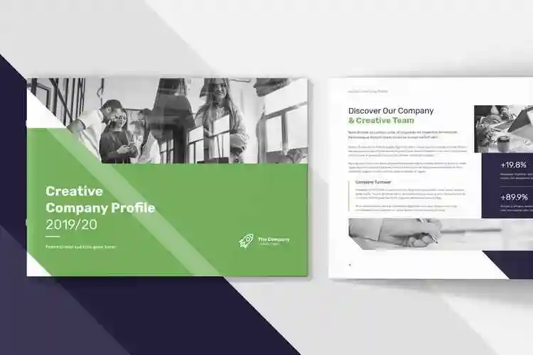 创意多用途横版设计风格企业公司画册排版设计模板 creative multipur