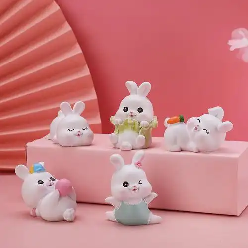 创意可爱乖乖小兔盲盒公仔批发潮玩手办桌面装饰树脂摆件520礼物