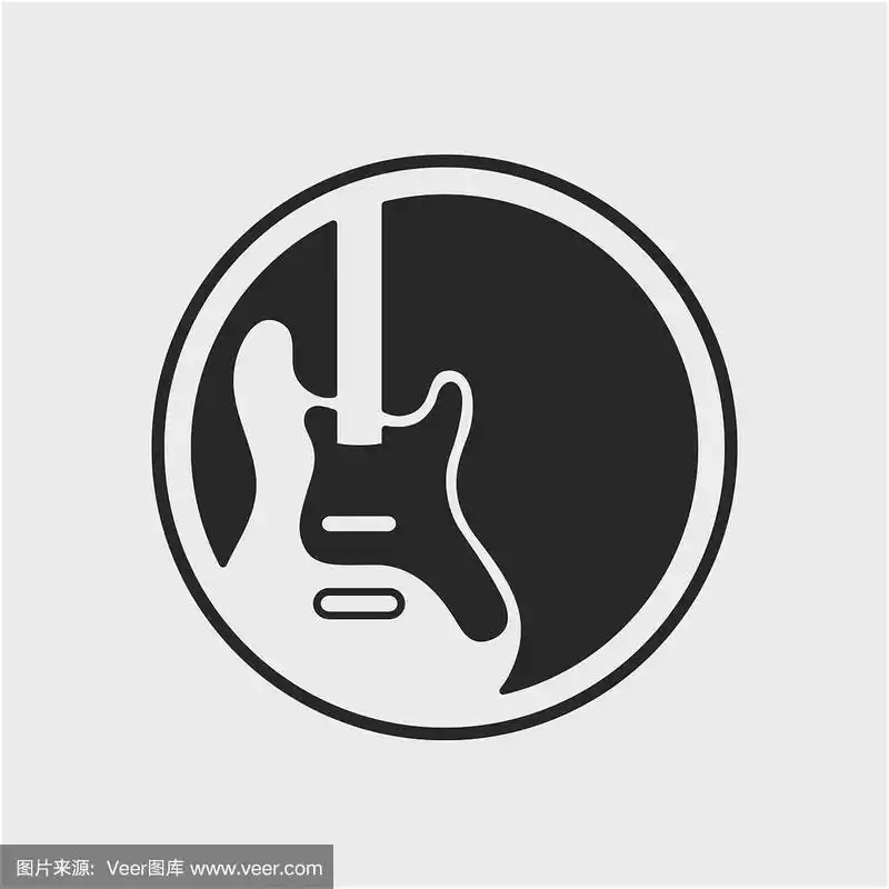 矢量吉他标志图标