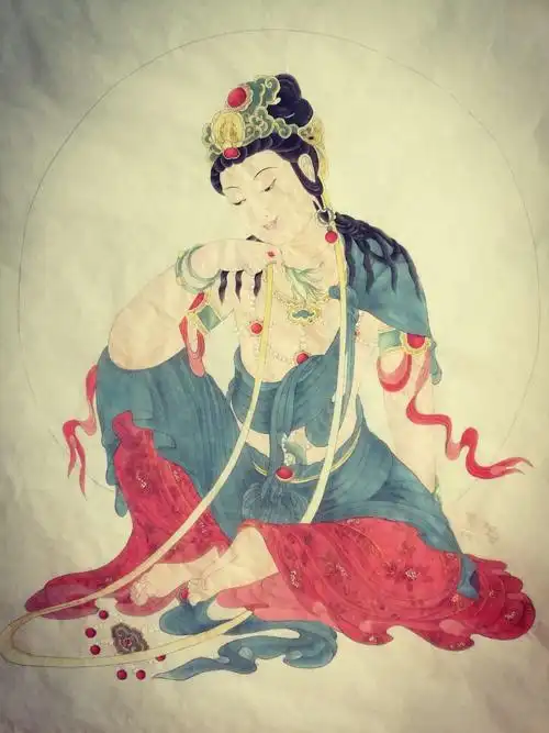 学习画版画工笔飞天步骤和韦陀菩萨步骤