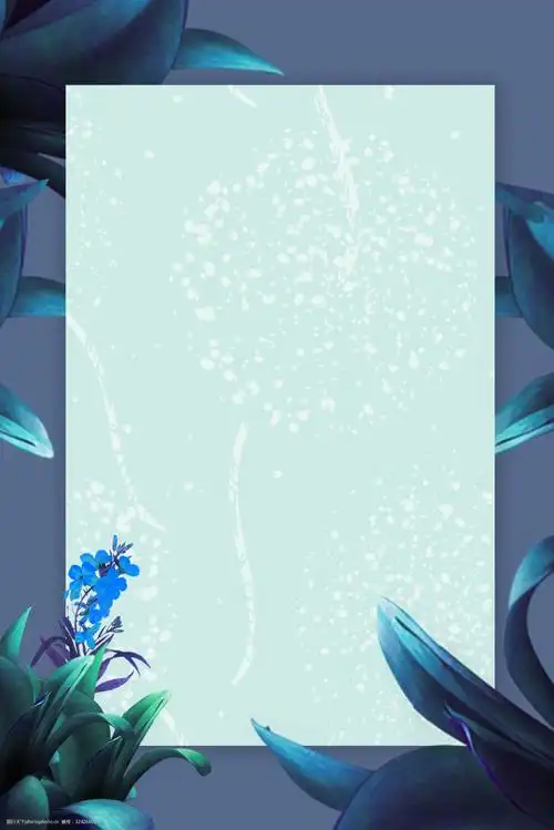 简约绿植花卉小清新背景海报