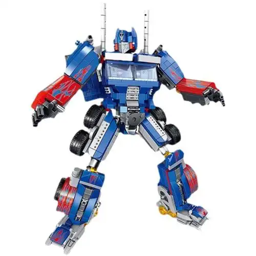 拼插积木擎天柱汽车机器人男孩系列拼装儿童玩具 变形机器人擎天柱