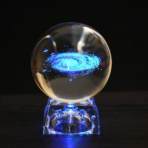 水晶内雕星空银河系水晶球摆件玻璃球居家装饰品生日礼物一件代发