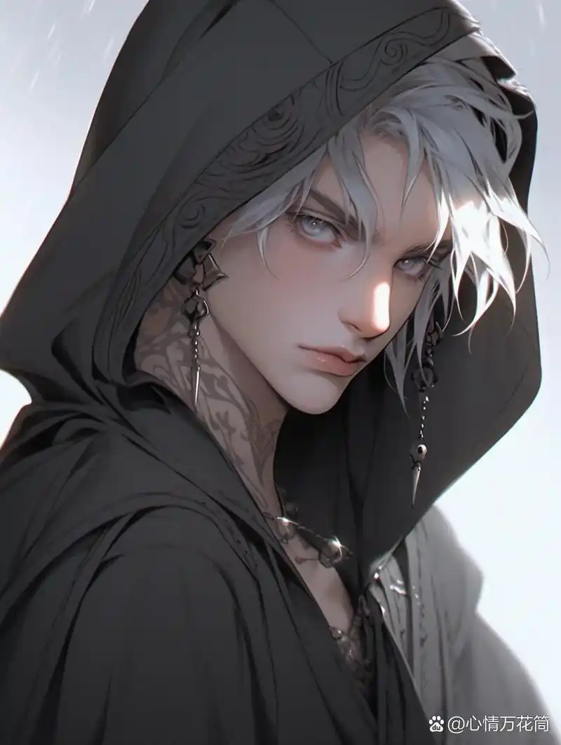 黑色斗篷 男生头像 他身披黑色斗篷,宛如暗夜中的流浪者.