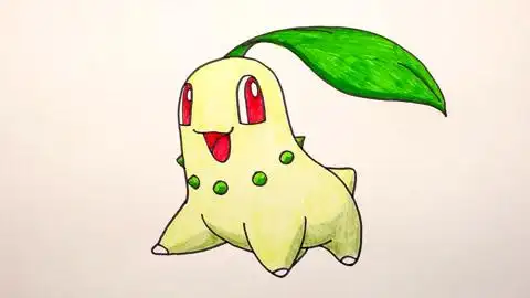 教你画神奇宝贝中的可爱菊草叶,简单易学的儿童手绘教程