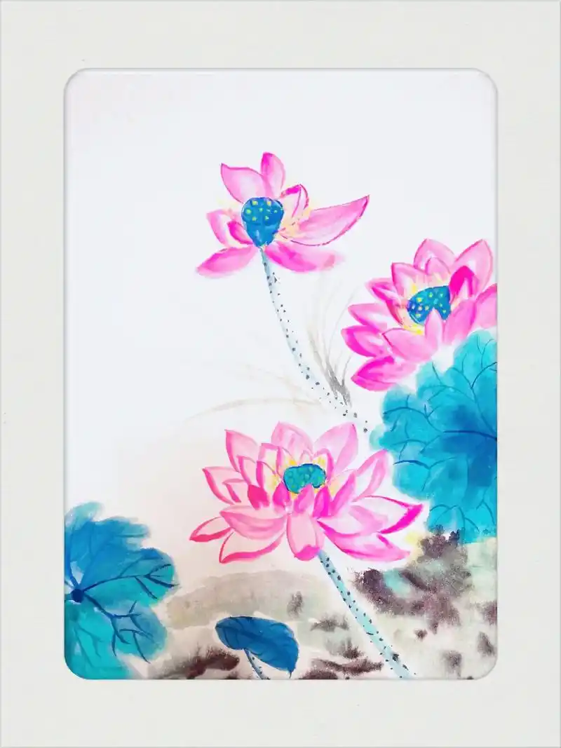 荷花#水墨写意 #一起学画画 #国画写意牡丹  - 抖音