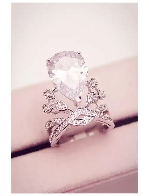 angelababy杨颖同款结婚超闪皇冠戒指