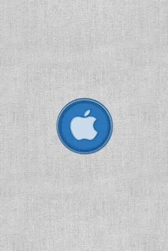 灰白色织布上的苹果徽标,标志-手机壁纸