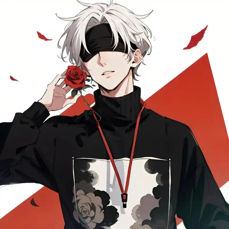 蒙眼超级帅气/情侣头像/闺蜜头像 这么好看的头像,确定不一起换么?