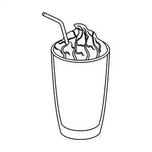 卡布奇诺大纲图标一杯冰沙.